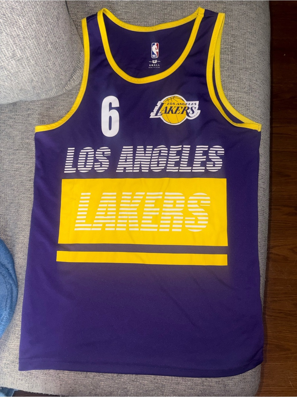 NBA Mens S Purple Lebron James #6 Los Angeles Lakers Jersey Shirt Tank Top